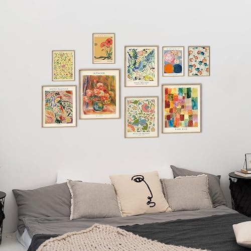 Colorful Eclectic Wall Art Poster Prints,Set of 9 Abstract Wall Decor for Dorm Bedroom,Trendy Aesthetic Pictures for Teens Boys Girls, Maximalist Posters Wall Decorations thumbnail 5
