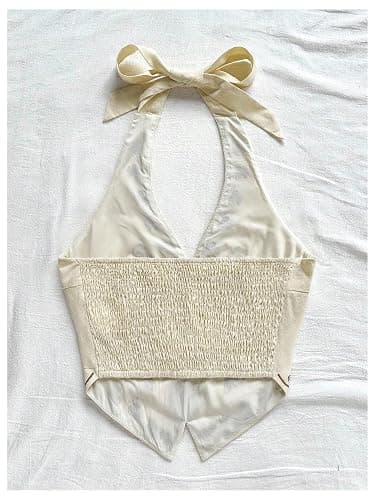 OYOANGLE Women's Summer Boho Halter Tops Western Tops Country Concert Tops | Halter,Embroidery,Backless,Bandana Top,Country Concert Outfits for Women,Festival,Vintage Tank Top thumbnail 3