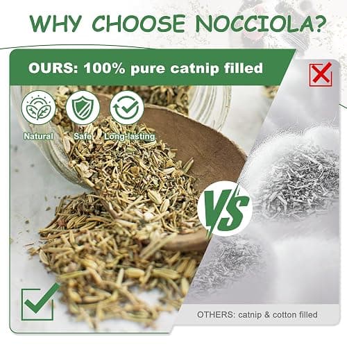 Nocciola 3 Pack Catnip Toys for Cats, Funny Cat Toys Filled with 100% Pure Organic Catnip, Safe Kitten Teething Chew and Kicker Toys, Stress Relieving Fun for Indoor Cats thumbnail 2