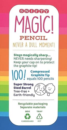 SNIFTY Magic Pencil - Compressed graphite tip equals 100 pencils - white barrel + matching chunky eraser thumbnail 4
