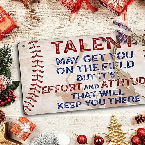 Baseball Room Decor Gifts for Boys 8-12 - Baseball Posters for Boys Bedroom Decorations - Vintage Baseball Sign Sports Decor - Baseball Wall Art Wooden Signs with Motivational Quotes (6x12 Inch) thumbnail 6