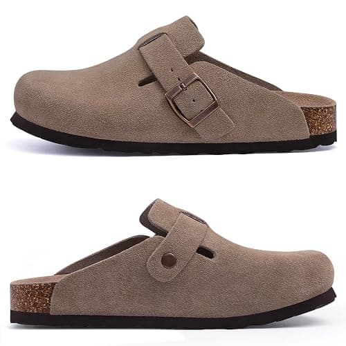 Asgard Genuine Suede Clogs for Women Men Leather Mules Arch Support Potato Shoes with Comfort Cork Footbed thumbnail 6