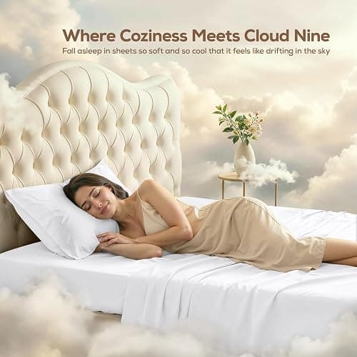 Twin Sheets Set, 3 Pieces 16" Deep Pocket Hotel Luxury Bed Sheets, White | Extra Soft Bedsheet Set, Comfy & Breathable Cooling Sheets, Wrinkle & Fade Resistant, Fitted Sheet, Flat Sheet, 1 Pillowcase thumbnail 4