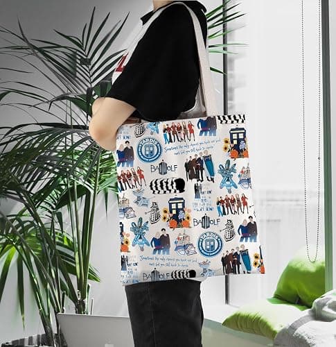 Movie Inspired Gift Blue Police Box Gift Doctor Tote Bag Shopping Bag David Tennant Gift thumbnail 2