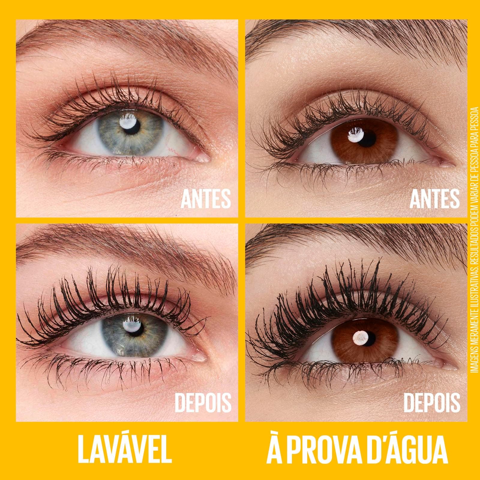 Maybelline NY The Colossal Volum' Express, Máscara de Cílios À Prova d'Água, 9x mais Volume por até 24h, Fórmula de Colágeno e Definição Intensa, Não Empelota, Cor Preto, 8ml thumbnail 5