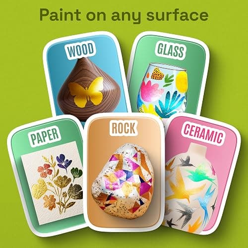 ARTISTRO 24 Metallic Dual-Tip Acrylic Paint Marker Pens for Drawing | For Fabric, Rock, Glass, Wood, Arts & Crafts Gift for Adults, Teens & Kids, Pumpkin Decorating Kit & Halloween Crafts thumbnail 4