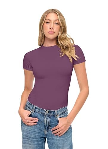 Natural Uniforms Womens Super Soft, Super Stretch Y2K Short Sleeve Baby Tee Crop Top thumbnail 3
