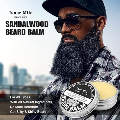 Isner Mile Beard Grooming Kit for Men Care: Trimming Sets with Beard Wash - Oil - Balm - Brush - Comb & Straight Razor, Birthday Christmas Gifts Mens Stocking Stuffers for Him Boyfriend Dad Husband thumbnail 6
