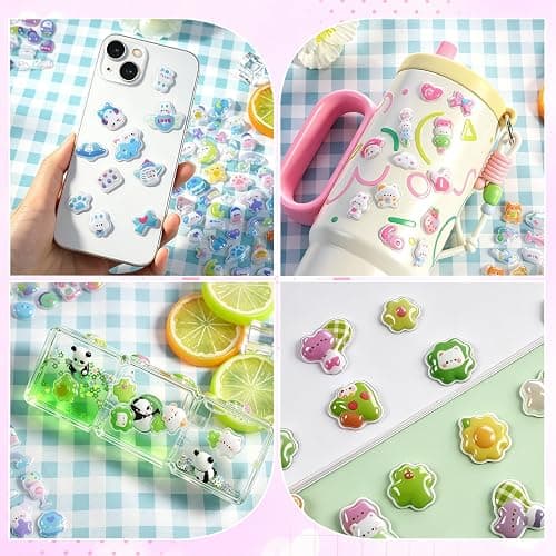 3D Puffy Stickers, 10 Sheets 500+ Kawaii Cute Mini Decorative Bubble Stickers for Phone Case Notebooks Scrapbooks Handbooks Decoration thumbnail 6