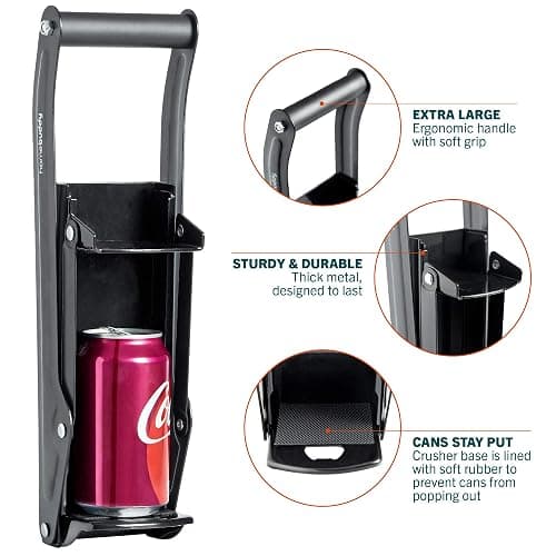 HomeBuddy Can Crusher for Recycling - 12 Oz. and 16 Oz. Can Crusher Wall Mounted for Aluminum - Compact and Easy to Use, Mounting Rivets Included, Man Cave Accessories thumbnail 5