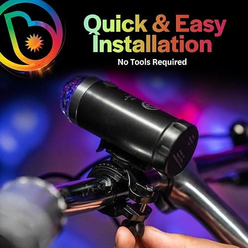 Brightz Disco Bike Lights, RGB LED Bicycle Light for Burning Man | Light-up bicycle decorations for boys & girls; bike lights for night riding; bike accessories for BMX, ebikes & scooters thumbnail 6