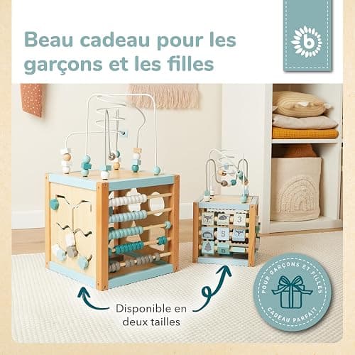 BIECO Cube D'activité Bois, Jeu 1 an Motricité Bébé, Table, pour activité thumbnail 6