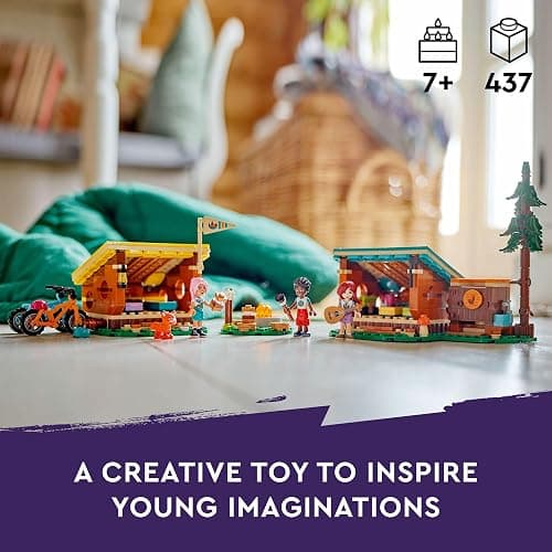 LEGO Friends Adventure Camp Cozy Cabins Camping Toy, Kids’ Nature Playset, Pretend Play Toy with 3 Mini Doll Characters and a Fox Toy Figure, Birthday Gift Idea for 7 Year Olds and Up, 42624 thumbnail 2