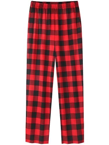 IHU Girls Pajama Pants Ultra Soft PJ Bottoms Kids Plaid Lounge Sleepwear | With Two Pockets & Elastic Waistband, Crisp Clear Print - Image 1