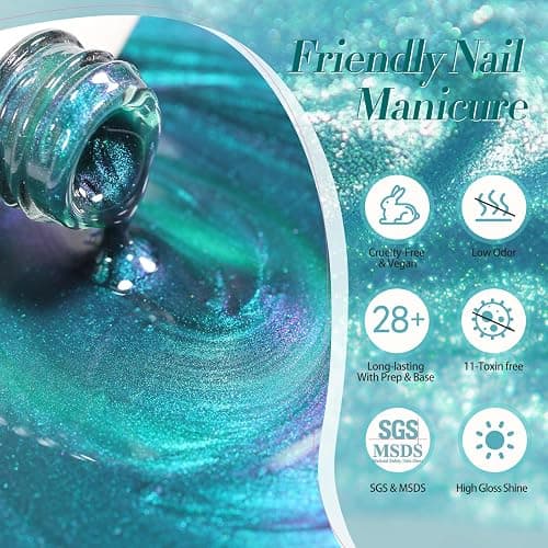 Born Pretty Blue Cat Magnetic Eye Gel Nail Polish Crystal Glass Sea Blue Magnetic Gel Polish Nail Art Manicure DIY at Home 15ML thumbnail 7