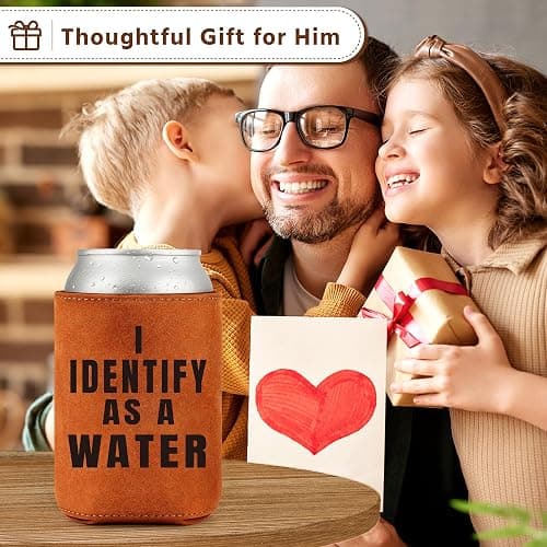 LEJIAJINW Gifts for Dad Christmas Father from Daughter Son, Dad Christmas Birthday Gifts for Men Xmas Husband Grandpa Boyfriend Valentine Anniversary Retirement Daddy, Leather Can Cooler thumbnail 7