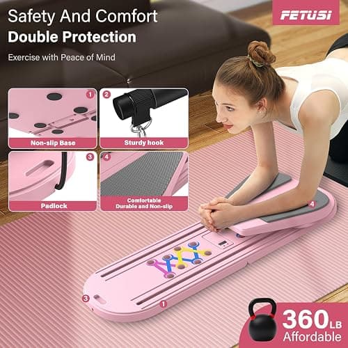 Pilates Board,Foldable Pilates Reformer Sets with Timer,Multifunctional Abdominal Pilates Board for Home Workout Equipment,Portable Ab Board Trainer Pilates Exercise Machine, Pilates Board for Women thumbnail 2