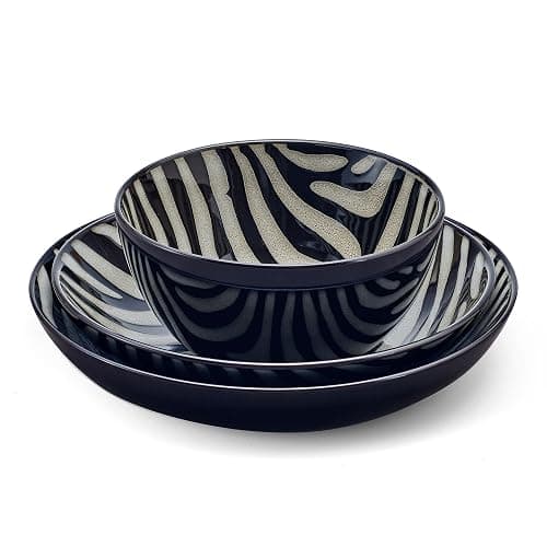 Mikasa Amari Animal Print Safari 12 Piece Dinnerware Bowl Set, Service for 4 thumbnail 7