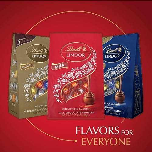 Lindt LINDOR Milk Chocolate Candy Truffles, Milk Chocolate with Melting Truffle Center, 15.2 oz. Bag thumbnail 6
