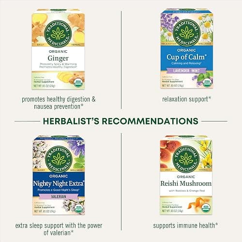 Traditional Medicinals - Organic Lemon Balm Herbal Tea (6 Pack) - Stress Relief & Supports Digestion - 96 Tea Bags Total thumbnail 7