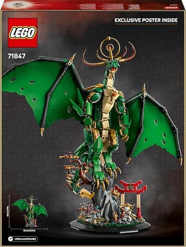 LEGO Ninjago Le Dragon Gardien - Maquette de Figurine de Dragon Articulée - Minifigurine de Maître WU & Présentoir Pittoresque Imitation Roche - Cadeau pour Garçon dès 14 Ans 71847 thumbnail 12