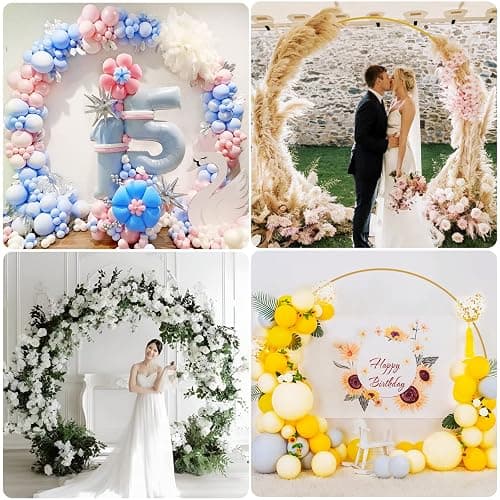 Wokceer Round Backdrop Stand 8FT Gold Wedding Arch Metal Circle Balloon Arch Stand for Birthday Party Wedding Bridal Shower Anniversary Ceremony thumbnail 6