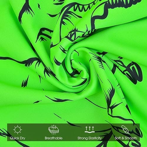 Boys Two Piece Rash Guard Swimsuits Kids Short Sleeve Swimwear Sets Bathing Suit with Sun Hat for 2-6 Years thumbnail 5