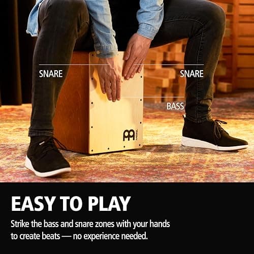 Jam Cajon Box Drum with Snare and Bass Tone for Acoustic Music — MADE IN EUROPE — Baltic Birch Wood, Play with Your Hands, 2-YEAR WARRANTY thumbnail 4
