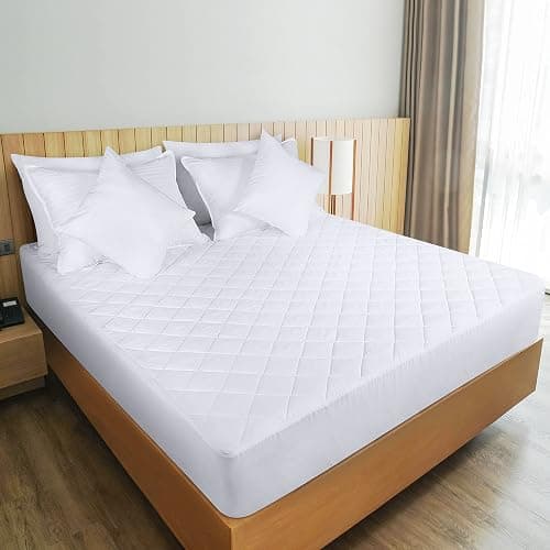 Utopia Bedding Quilted Fitted Mattress Pad, Queen Size, Elastic Fitted Mattress Topper Protector and Cover with Deep Pocket Stretches up to 16 Inches, Machine Washable (White) thumbnail 6