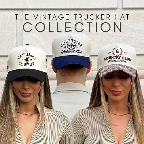 Vintage Western Trucker Hat | Men & Women | Country Cute Caps for Cowgirls Cowboys | Camo Denim Embroidered Cotton | Snapback thumbnail 7