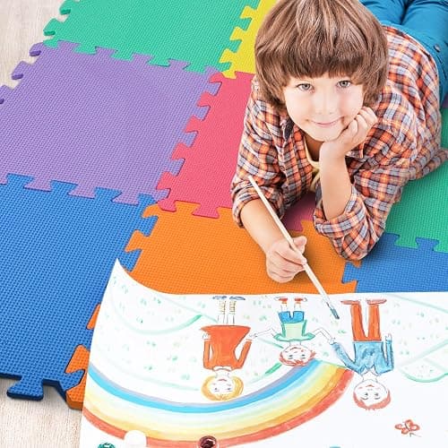 kidoola Foam Baby Play Mat (29x29cm) – Thick & Soft EVA Foam Interlocking Floor Tile Matting for Children – Large Multi Colour, Safe & Comfortable 7mm Thick Play Flooring (27pc) thumbnail 7