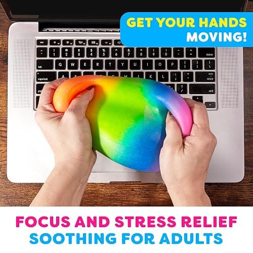 Power Your Fun Arggh Rainbow Giant Stress Balls for Adults - 3.75 Inch Large Stress Balls for Kids Squishy Toys Ball Stress Relief Fidget Toy Sensory Ball Squeeze Toy for Boys Girls (Rainbow) thumbnail 4