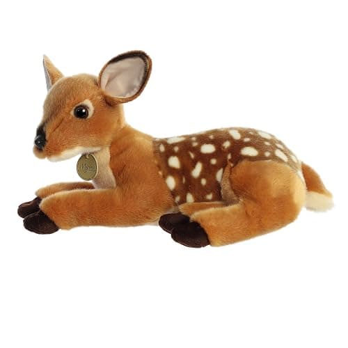 Aurora® Realistic Miyoni® Deer Stuffed Animal - Lifelike Details Make a Cherished Companion - Perfect for Decorating Bedrooms or Classrooms - Brown 14 Inches thumbnail 6