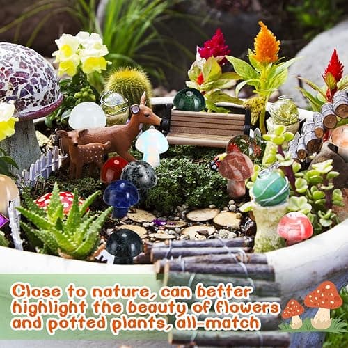 Nuanchu 20 Pcs Crystal Mushroom Decor Hand Making Mini Sculpture Mushroom Worry Stone Figurines Bulk Gemstone Polished Trinkets for Party Favors Stuff Witchcraft DIY Meditation Garden(Vivid Colors) thumbnail 7
