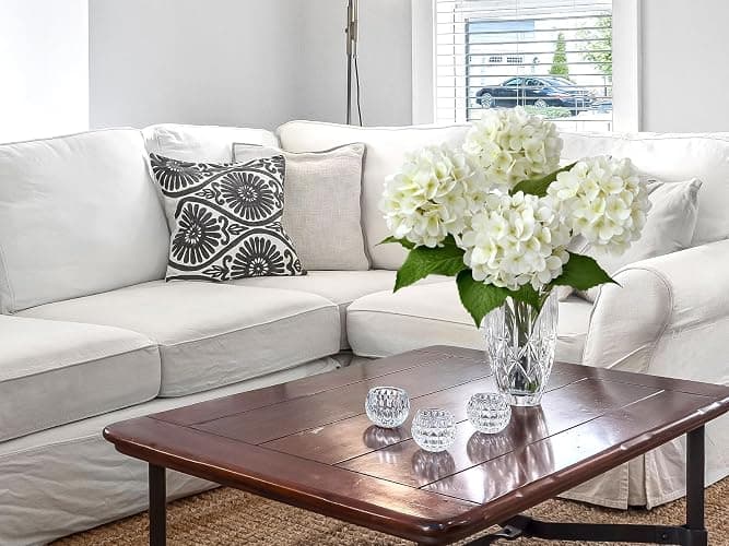 ZYTUYO 4PCS Silk White Hydrangea Artificial Flowers for Home Decor | 19.6 Inch Faux Hydrangea, Latex Petals, with Long Stems, Wedding Party Garden Arrangement, Table Centerpiece, DIY Bouquet thumbnail 3