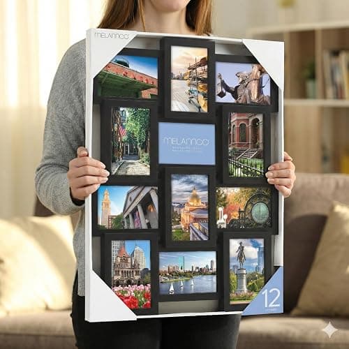 MELANNCO Collage Picture Frame 18x23 Inch Black - Holds 12 Photos in 4x6 and 6x4 Formats - Wall Display for Home Decor, Horizontal or Vertical Hanging thumbnail 7