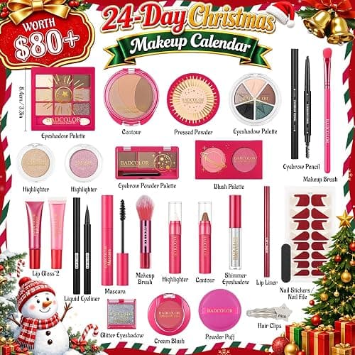 Makeup Advent Calendar 2026, 24 Days Christmas Countdown Calendar Gift Kit, Xmas Holiday Festival Cosmetic Makeup Set with 24 Full Makeup Surprises for Women, Teen Girls & Beauty Lovers thumbnail 2