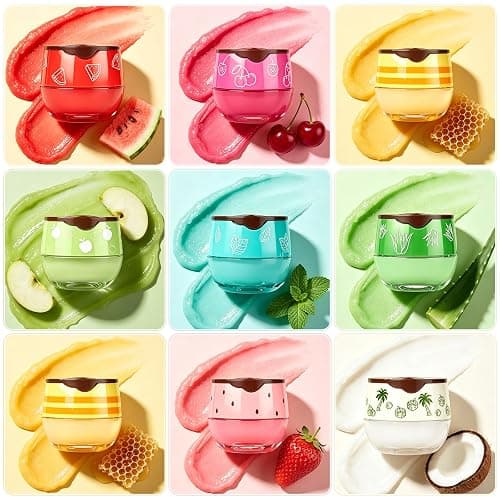 Lip Mask Set, 9 Pack Lip Balm Bulk for Women, Lip Sleeping Mask Over Night Lip Care, Hydrating Lip Balm for Dry Cracked Lips, Bachelorette Party Favors, Mothers Day Gifts for Mom Christmas Stuffers thumbnail 3
