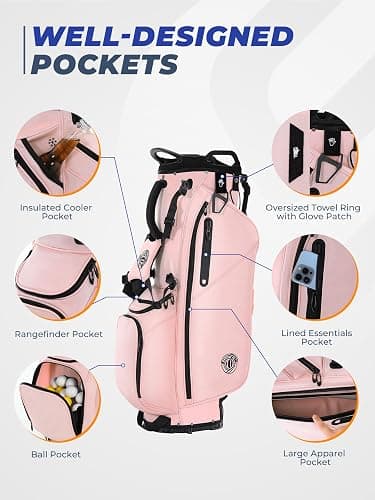 Golf Stand Bag, Lightweight Golf Bags with 7 Way Full-Length Dividers, 900D Weather-Resistant Farbic, Cooler Pockets, Ergonomic Adjustable Strap for Men Women thumbnail 3