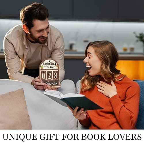 Books Read This Year Counter Valentines Day Gifts For Women Readers, Personalized Book Counter Tracker Bookshelf Decor, Bookish Gifts Accessories For Book Lovers, Bookworm, Bookclub Stocking Stuffers thumbnail 2