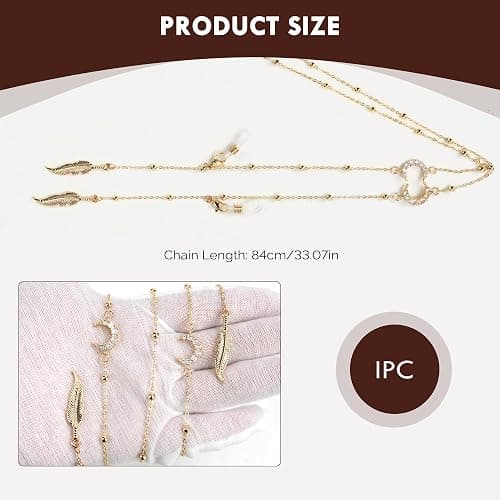 shionreiy Stylish Women's Glasses Chain - Eyeglass & Sunglasses Chains Holder for Around Neck, Eyewear Retainer Strap thumbnail 6