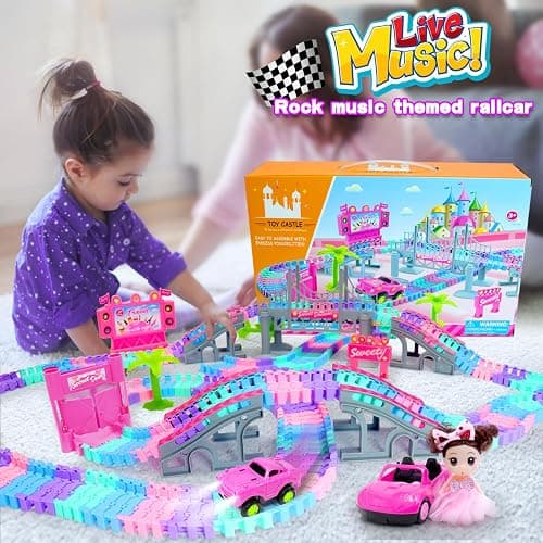 SCKTYZS Car Toys for Girl 4-6,201 PCS Race Car Track for Kids Ages 3-5 Monster Truck 2+ Year Old Birthday Gift,Toddler Cars Toy for 3+ Year Old Girl thumbnail 3