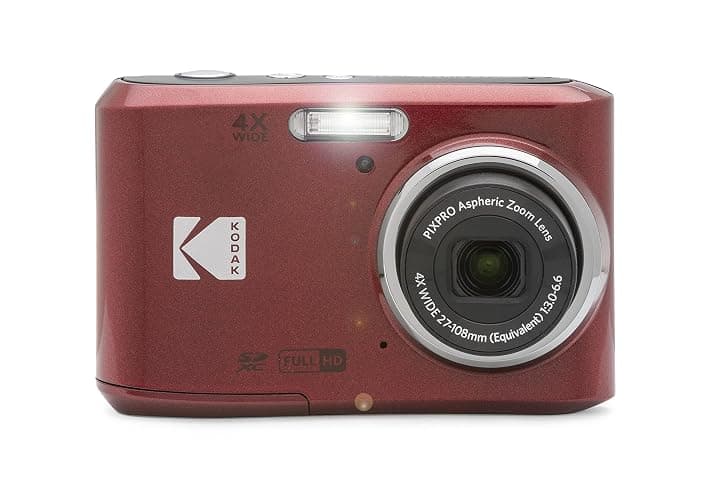 Kodak PIXPRO FZ45 Digital Camera + Black Point & Shoot Camera Case + Transcend 64GB SD Memory Card + Tri-fold Memory Card Wallet + Hi-Speed SD USB Card Reader + More! (Red) thumbnail 5