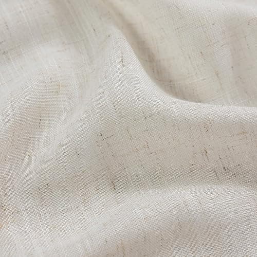 Farmhouse Curtains 84 Inches Long 2 Panels Natural Linen Textured Ruffle Curtains for Bedroom Living Room, Rod Pocket Privacy Flowy Drapes Semi-Sheer Cottage Scalloped Edge Curtain Set, W47xL84 Inch thumbnail 7