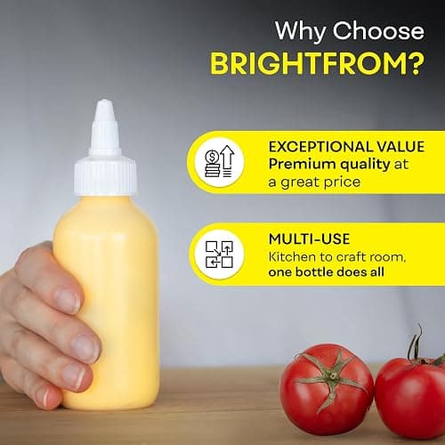 BRIGHTFROM Condiment Squeeze Bottles - 4 OZ Squirt Empty Bottles, Twist Top Cap, Leak Proof - Great for Ketchup, Mustard, Syrup, Sauces, Dressing, Oil, Arts and Crafts, BPA-FREE Plastic - 3 PACK thumbnail 6