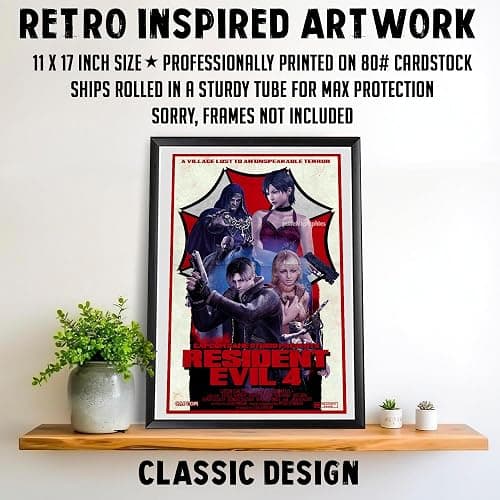 punchitgraphics Resident Evil 4 RE4 (White Background) Movie Style Artwork Original Art Print 11x17 thumbnail 2