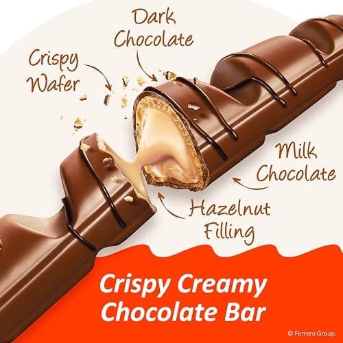Kinder Bueno Milk Chocolate Bars with Hazelnut Filling, 30 Packs of 2, Bulk Chocolate Candy Bars for Game Day, Football Party Supplies, Snacks for Adults, 1.4 oz Per Pack thumbnail 5