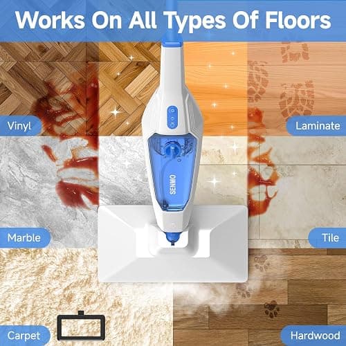 SENMO Steam Mop, 14-in-1 Detachable Steam Cleaner for Home and Floor, 1300W 228°F Deep Cleaning MultiPurpose Floor Steamer with 14 Attachments for Hardwood Floors, Tile, Grout, Furniture, Carpet, Wall thumbnail 4
