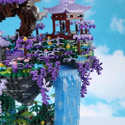 Yushinv Cherry Blossom Tree Building Set with Box 4574Pcs, Original Scene Music Japanese Sakura Tree House(Type :Symphony), Cherry Bonsai Tree Lights Building Kit, Cherry Blossom Building Set. thumbnail 4