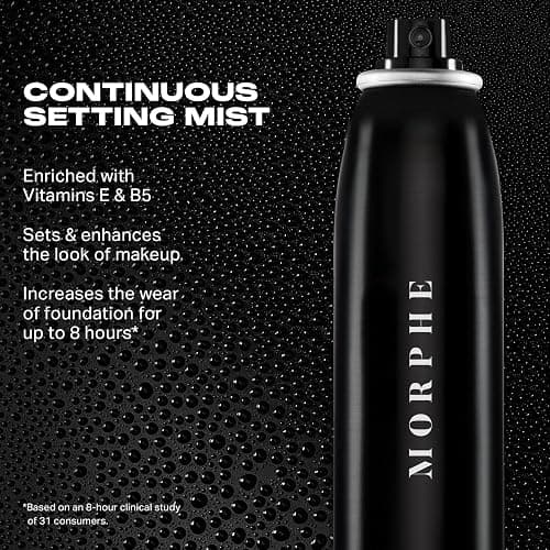 Morphe Continuous Setting Mist - Micro-Fine Makeup Setting Spray with a Natural Radiant Finish - Helps Makeup Resist Caking or Fading & Increases Wear of Foundation (2.8 fl oz) thumbnail 6